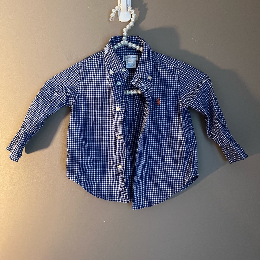 RALPH LAUREN Blue Label Gingham Button Down